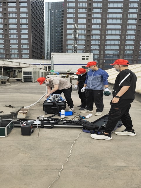 配合陜西省環境科學設計院在大金機電進行非甲烷總烴濃度測試